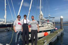 Unser Skipper mit Crew nach der Biskaya in Baiona/Galizien/Spanien